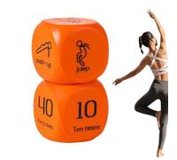Dés de fitness - Équipement de jeu à 6 faces - 2 pièces de dés d'entraînement avec pompes, fentes et sauts | Pour salle de sport familiale, jeu à domicile, groupe, éducation physique, cours