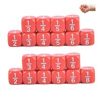 Dés de Fraction pour Enfants, 20 pièces de dés mathématiques à facettes Multiples, Ensemble Jeu Table éducatif, Accessoires pour la Pratique des mathématiques des Enfants, Rouge.