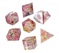Dés de jeu de rôle 7 pièces, dés en résine de 7 pièces, joli jeu de dés colorés numérotés - Dés polyédriques, jeu pratique standard, dés pour la maison, l'école, les voyages