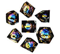 Dés de Jeu de Rôle - 7 x Mini Cube Portable RPG Table Cube RPG Portable RPG Set de Dés Polyédriques | Cube de Jeu de Plateau Polyédrique à Noyau Liquide Accessoires de Design Unique pour