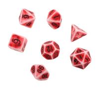 Dés de Jeu de Rôle Vintage, Lot de Set, Acrylique Rouge | Set pour Soirées et Bureau, Format Portable, Usage Adulte et Garçon et Filles, Accessoires de Fête