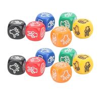 Dés de jeu de société, dés de ciseaux à papier de pierre | Dés de fête de famille pour le jeu - Dés amusants pour jeux familiaux à 6 faces, lot de 12 dés de jeu de fête, dés à roche, papier, ciseaux p