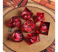 Dés de Jeux Fleur pour Donjons et Dragons, DND Dés Jeu de Role 7 pièces Résine Polyédriques D4 D6 D8 D10 D12 D20 D% pour Ttrpg MTG RPG Dés Jeu de Role avec Boîte-Cadeau
