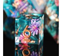 Dés de Jeux Fleur pour Donjons et Dragons, DND Dés Jeu de Role 7 pièces Résine Polyédriques D4 D6 D8 D10 D12 D20 D% pour Ttrpg MTG RPG Dés Jeu de Role avec Boîte Cadeau