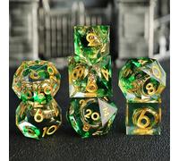 Dés de Jeux Le Seigneur des Anneaux pour Donjons et Dragons, DND Dés Jeu de Role 7 pièces Résine Polyédriques D4 D6 D8 D10 D12 D20 D% pour Ttrpg MTG RPG Dés Jeu de Role avec Boîte-Cadeau