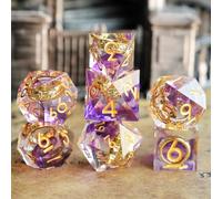 Dés de Jeux Le Seigneur des Anneaux pour Donjons et Dragons, DND Dés Jeu de Role 7 pièces Résine Polyédriques D4 D6 D8 D10 D12 D20 D% pour Ttrpg MTG RPG Dés Jeu de Role avec Boîte-Cadeau