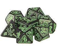 Q-Workshop – Set de 7 dés Appel du Cthulhu – noir et vert