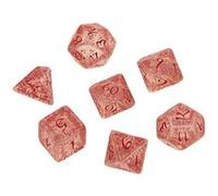 Dés de jeux transparent & rouge elfiques Rouge G