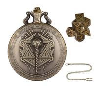 Dés De Montre De Poche | Jouets De Jeu De Dés Portables Avec Coque De Montre De Poche | Baguette Magique Lumineuse Rétro, Jouet De De Société, Jeu De Société Steampunk 7 Pièces, Petits Accessoires