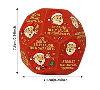 Dés de Noël mignons, jeu d'échange portable, jeu de vacances de 2,99 x 2,99 pouces avec plaisir festif, petits dés interactifs, cadeau de fête avec thème saisonnier, accessoire de fête pour la famille