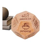 Dés de nourriture pour couples, dés de décision pour le dîner - en bois pour choisir les aliments - de décision de rendez-vous à 12 faces, dés amusants sur quoi manger, réutilisables pour Noël