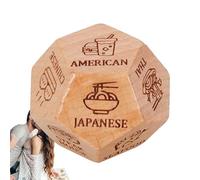 Dés de nuit de rendez-vous - Décideur de couple, 1 lot de cubes de choix en bois pour les plans de soirée, bloc de décision en bois avec icônes gravées, équipement de loisirs, rouleau d'activité