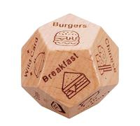 Dés de nuit pour couples - Jeu de dés de décision alimentaire amusant pour couple - Dîner en bois pour les rendez-vous romantiques, les anniversaires, Noël, la Saint-Valentin et les bas de Noël