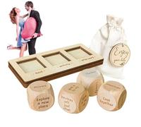 Dés de nuit pour rendez-vous galant, texte clair, design à 6 faces, beauté | En bois pour enterrement de vie de jeune fille, barbecue, rendez-vous galant