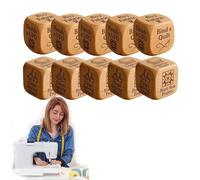 Dés de Quilting, dés de décision en Bois Faits à la Main, Outil de Motivation Amusant for Le Quilting et Cadeau Artisanal for Quilters, couturiers et Amateurs d'artisanat(10pcs)