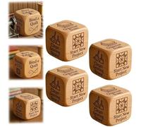 Dés De Quilting, Dés en Bois Faits Main, Dés À 6 Faces pour Le Quilting avec Tâches Gravées, Cadeau Amusant pour Les Amateurs De Quilting, De Couture Et D'artisanat (4pcs)