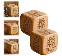 Dés De Quilting, Dés en Bois Faits Main, Dés À 6 Faces pour Le Quilting avec Tâches Gravées, Cadeau Amusant pour Les Amateurs De Quilting, De Couture Et D'artisanat (2pcs)