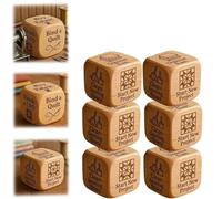 Dés De Quilting, Dés en Bois Faits Main, Dés À 6 Faces pour Le Quilting avec Tâches Gravées, Cadeau Amusant pour Les Amateurs De Quilting, De Couture Et D'artisanat (6pcs)