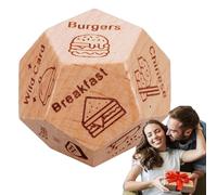 Dés de rencontres pour couples : dés drôles de film de rendez-vous nocturnes, cadeau de rendez-vous amusant pour les couples | Dés à décider du dîner avec de jolis motifs, dés en bois réutilisables de