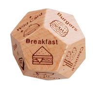 Dés de rendez-vous nocturnes, dés de rendez-vous en bois, dés de décision alimentaire amusante, 12 dés latéraux de rendez-vous nocturnes pour les couples, décider quoi regarder avec des dés de film