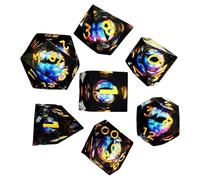 Dés De Rôle - Petits Dés Polyhydriques En Résine, Jeu De Table Portable Avec Petits Dés 7X | Dés Et Accessoires Design Unique Avec Noyau Liquide Petits Dés Polyhydriques Pour Joueurs