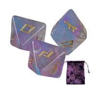 Dés de runes, dés de divination, dés de prédiction d'apprentissage de l'astrologie à 8 faces pour adultes, dés de runes polyédriques exquis avec sac à cordon pour jeux de société de divine