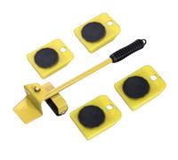 Des déménageurs de meubles Sliders set avec un bar et 4 curseurs lourds de meubles maximum pour 150 kg / 331lbs déménageurs stables pour la refonte et réorganiser l'espace vie jaune