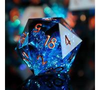 Dés DND Set 7 pièces Résine Polyédriques Sharp Edge Dice Faits à la Main pour Donjons D4 D6 D8 D10 D12 D20 D% Dragons MTG Ttrpg Pathfinder RPG Dés Jeu de Role avec Boîte Cadeau