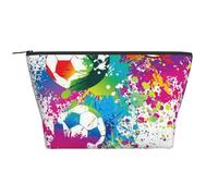 des éclaboussures colorées Partout sur Le Football, Trousse de Toilette Trousse de Maquillage Sac à cosmétiques Trousse de Toilette de Voyage Portable