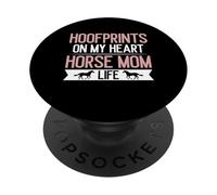 Des empreintes de sabots sur mon cœur Horse Mom Life Horse Mom PopSockets PopGrip Adhésif