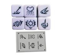 Dés en acrylique avec motif de mots-clés - Coins ronds - Jeu de table multi-faces - Outil de comptage des mathématiques - Accessoire de table durable pour jeux de rôle