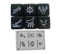 Dés en acrylique avec motif de mots-clés - Coins ronds - Jeu de table multi-faces - Outil de comptage des mathématiques - Accessoire de table durable pour jeux de rôle