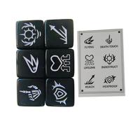 Dés en acrylique avec motif de mots-clés - Coins ronds - Jeu de table multi-faces - Outil de comptage des mathématiques - Accessoire de table durable pour jeux de rôle