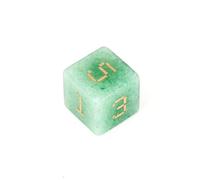 Dés en aventurine verte - Dés en pierre précieuse sculptés à la main D4 D6 D8 D10 D12 D20 en centile ou 7 pièces polyédriques pour RPG DND et table (D6Face)