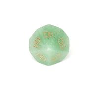 Dés en aventurine verte - Dés en pierre précieuse sculptés à la main D4 D6 D8 D10 D12 D20 en centile ou 7 pièces polyédriques pour RPG DND et table (D00Face)
