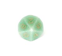 Dés en aventurine verte - Dés en pierre précieuse sculptés à la main D4 D6 D8 D10 D12 D20 en centile ou 7 pièces polyédriques pour RPG DND et table (D10Face)