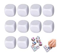 Dés en : blocs de jeu acryliques, blancs ronds, pièces mathématiques gravables | Set d'autocollants de chiffres personnalisés pour la salle de classe, pratique de comptage, apprenti