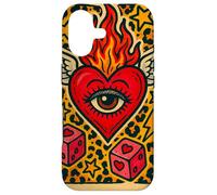 Dés en Forme de cœur ailé Flamboyant pour Tatouage, Art esthétique Coque pour iPhone 17