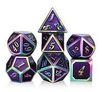Dés en métal violet D&D, DNDND 7 dés polyédriques DND avec boîte en métal pour donjons et dragons et jeu de rôle