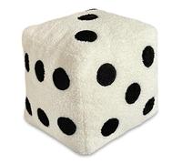 Dés en Peluche, Oreiller à dés Pelucheux Blanc Laiteux à 6 Faces de 12 Pouces, Grand Sherpa décoratif pour la Maison, l'hôtel, la fête, Le Bureau et la Salle de Jeux