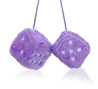 Dés en Peluche pour Voitures 1 Paire Cubes en Peluche de Voiture 6cm Cube de Voitures Rétro Rétroviseur de Voiture Cube Suspendu Carré Décoration de Miroir Accessoire (Violet)