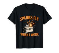 Des étincelles volent quand je travaille | Électricien | Flame Design T-Shirt