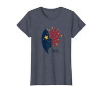 des étoiles dans Mes Yeux, des Rayures sur Mon Esprit T-Shirt, Femme, Bleu Chiné, XS