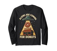 des extraterrestres arrivent pour Donuts Funny UFO Manche Longue