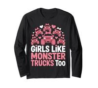 des Filles Aiment Monster Trucks Funny Coquette Truck Lover Manche Longue