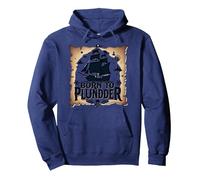 des garçons Pirates nés pour Piller Une Chasse au trésor aventureuse Sweat à Capuche, Unisexe pour Adultes, Bleu Marine, S