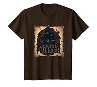 des garçons Pirates nés pour Piller Une Chasse au trésor aventureuse T-Shirt, Enfant, Marron, 6 Ans