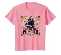 des garçons Pirates nés pour Piller Une Chasse au trésor aventureuse T-Shirt, Enfant, Rose, 10 Ans