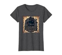des garçons Pirates nés pour Piller Une Chasse au trésor aventureuse T-Shirt, Femme, Chiné Foncé, S