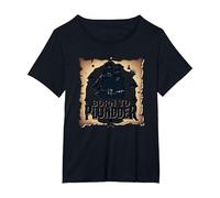 des garçons Pirates nés pour Piller Une Chasse au trésor aventureuse T-Shirt, Femme Grandes Tailles, Noir, 2X